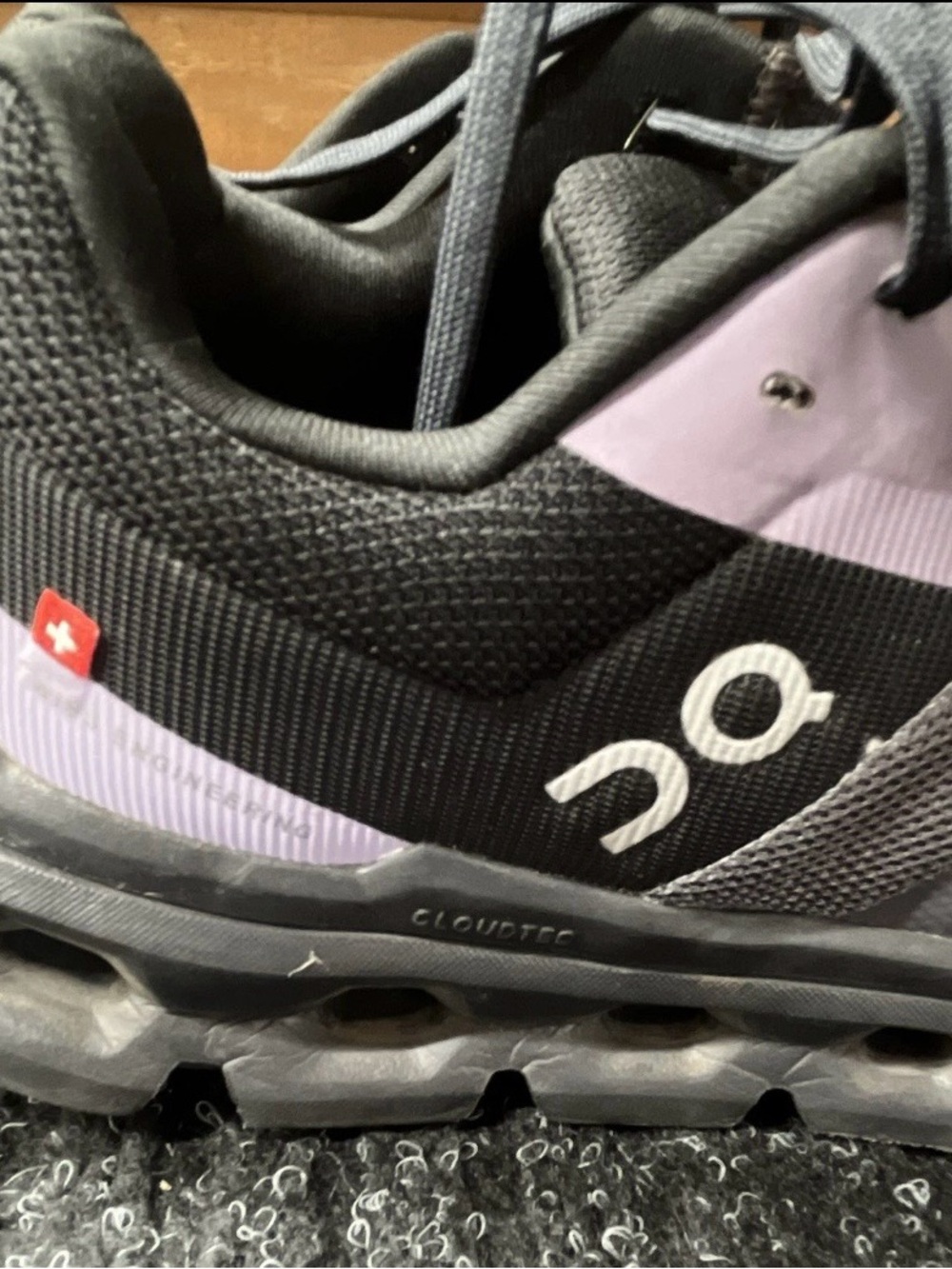On Running Women's Black and Lavender Sneakers